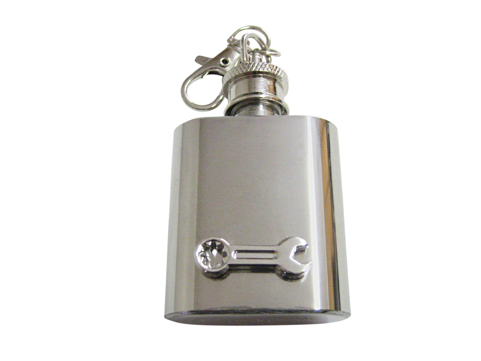Socket Wrench Tool Design 1 Oz. Stainless Steel Key Chain Flask