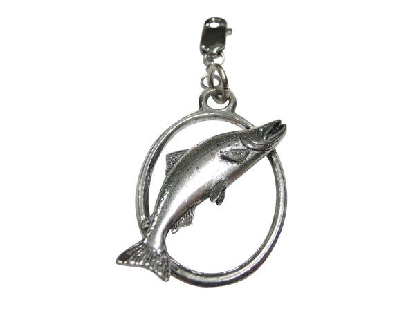 Sockeye Salmon Fish Large Oval Pendant Zipper Pull Charm