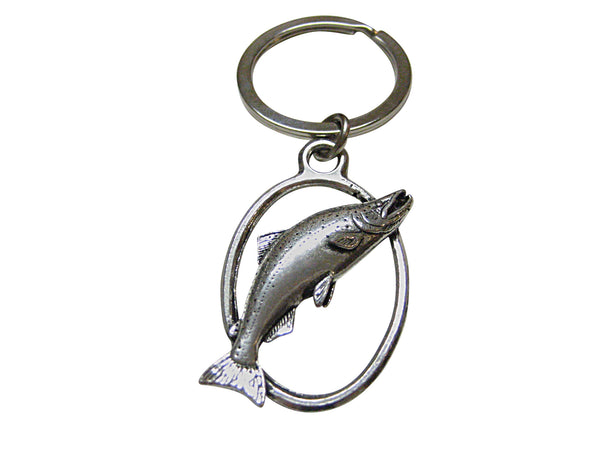 Sockeye Salmon Fish Oval Key Chain