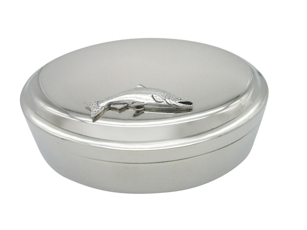 Sockeye Salmon Fish Pendant Oval Trinket Jewelry Box