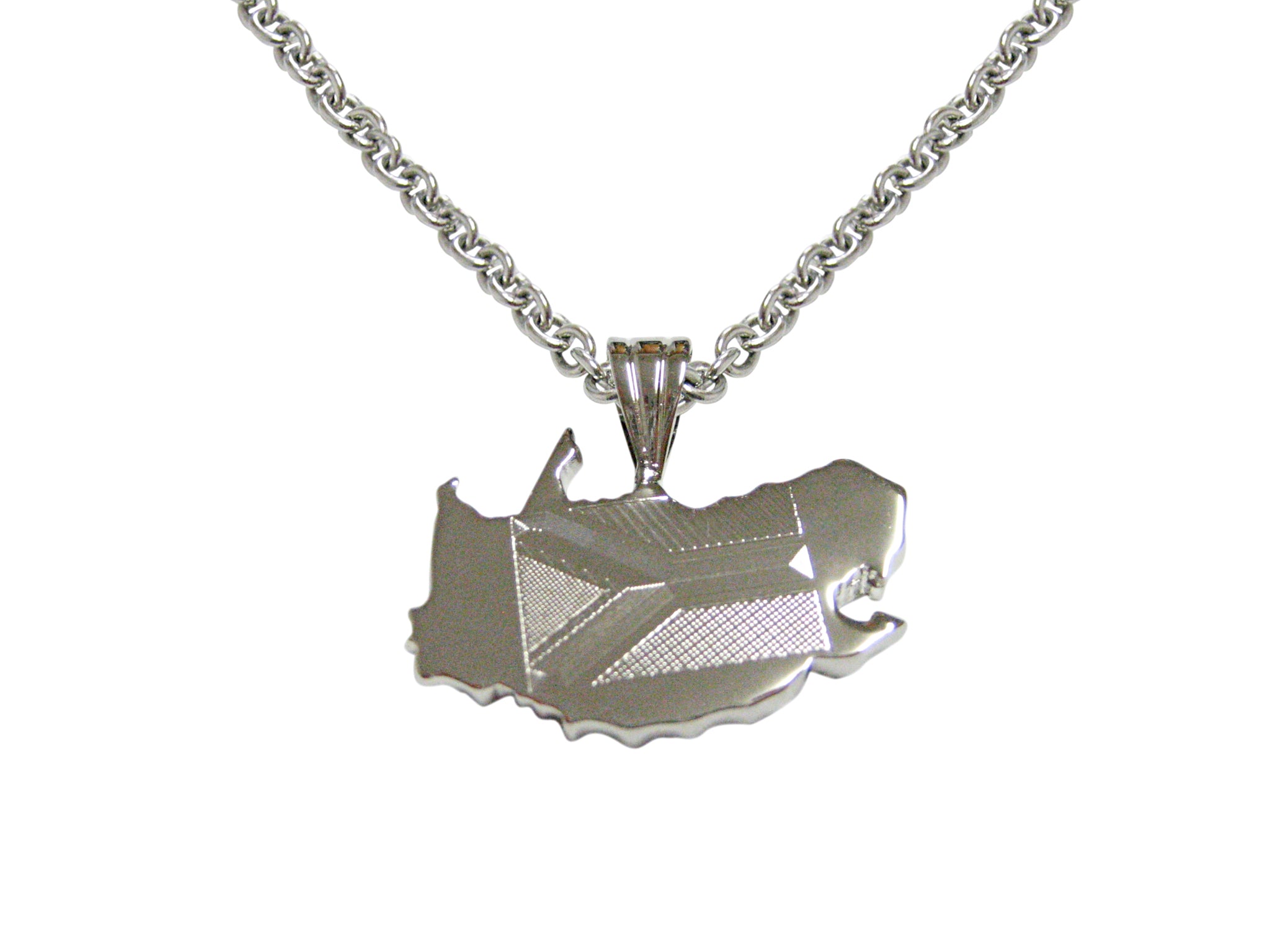 South Africa Country Map Shape and Flag Design Pendant Necklace