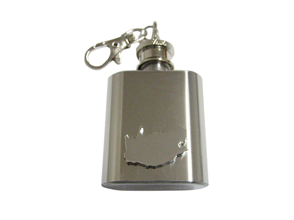 South Africa Map Shape 1 Oz. Stainless Steel Key Chain Flask