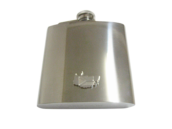 South Africa Map Shape and Flag Design 6 Oz. Stainless Steel Flask