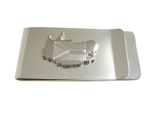 South Africa Map Shape and Flag Design Money Clip
