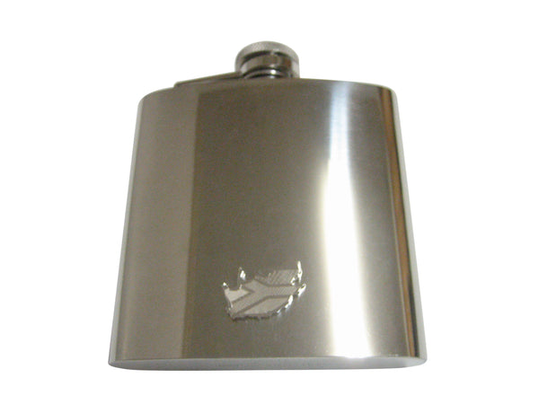 South Africa Map Shape and Flag Design V2 6 Oz. Stainless Steel Flask