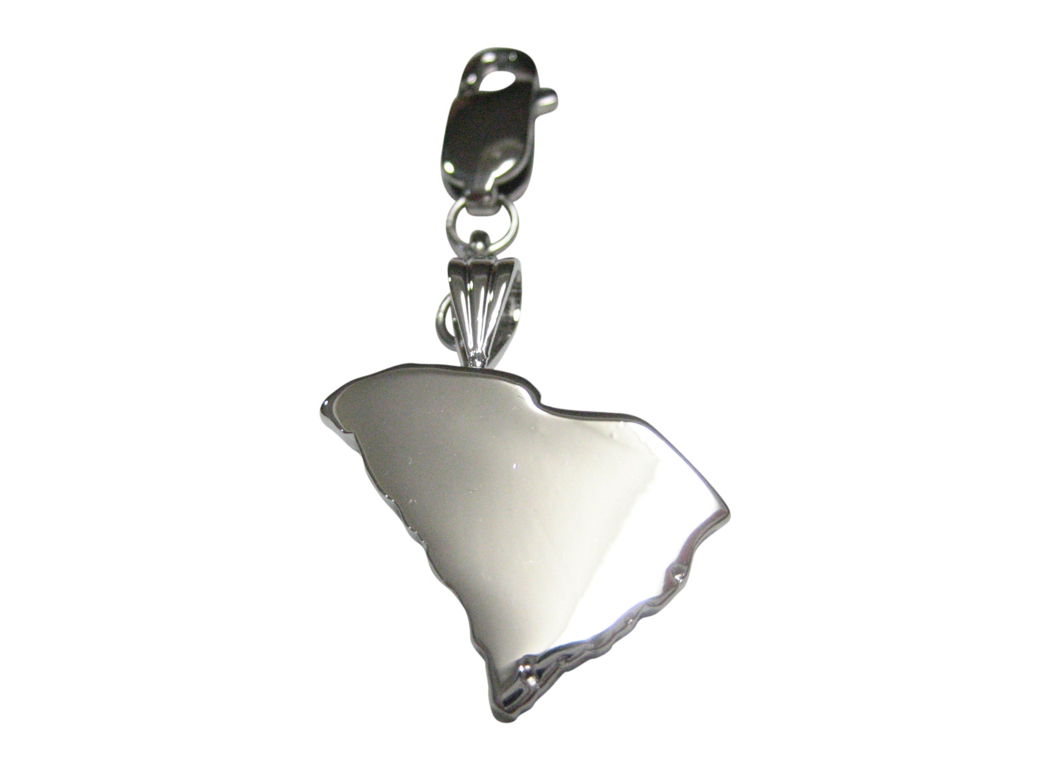 South Carolina State Map Shape Pendant Zipper Pull Charm