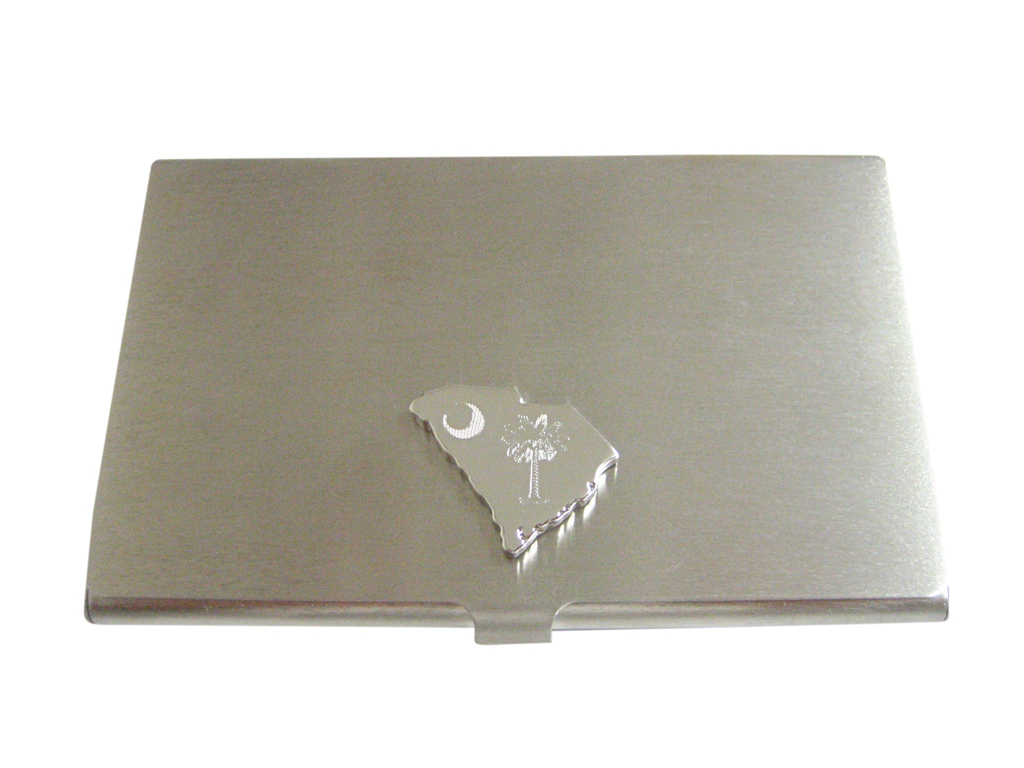 South Carolina State Map Shape and Flag Design Business Card Holder