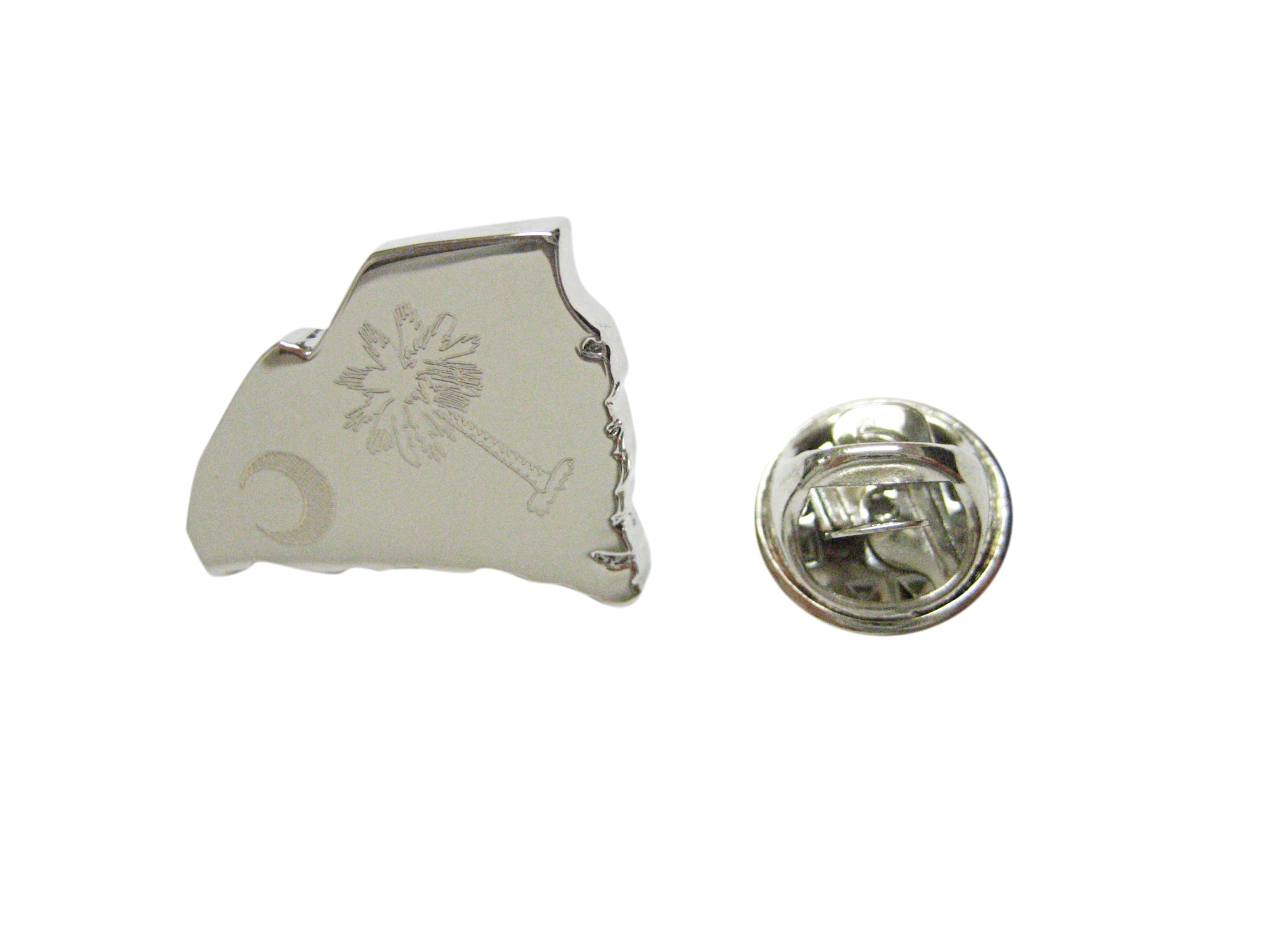 South Carolina State Map Shape and Flag Design Lapel Pin