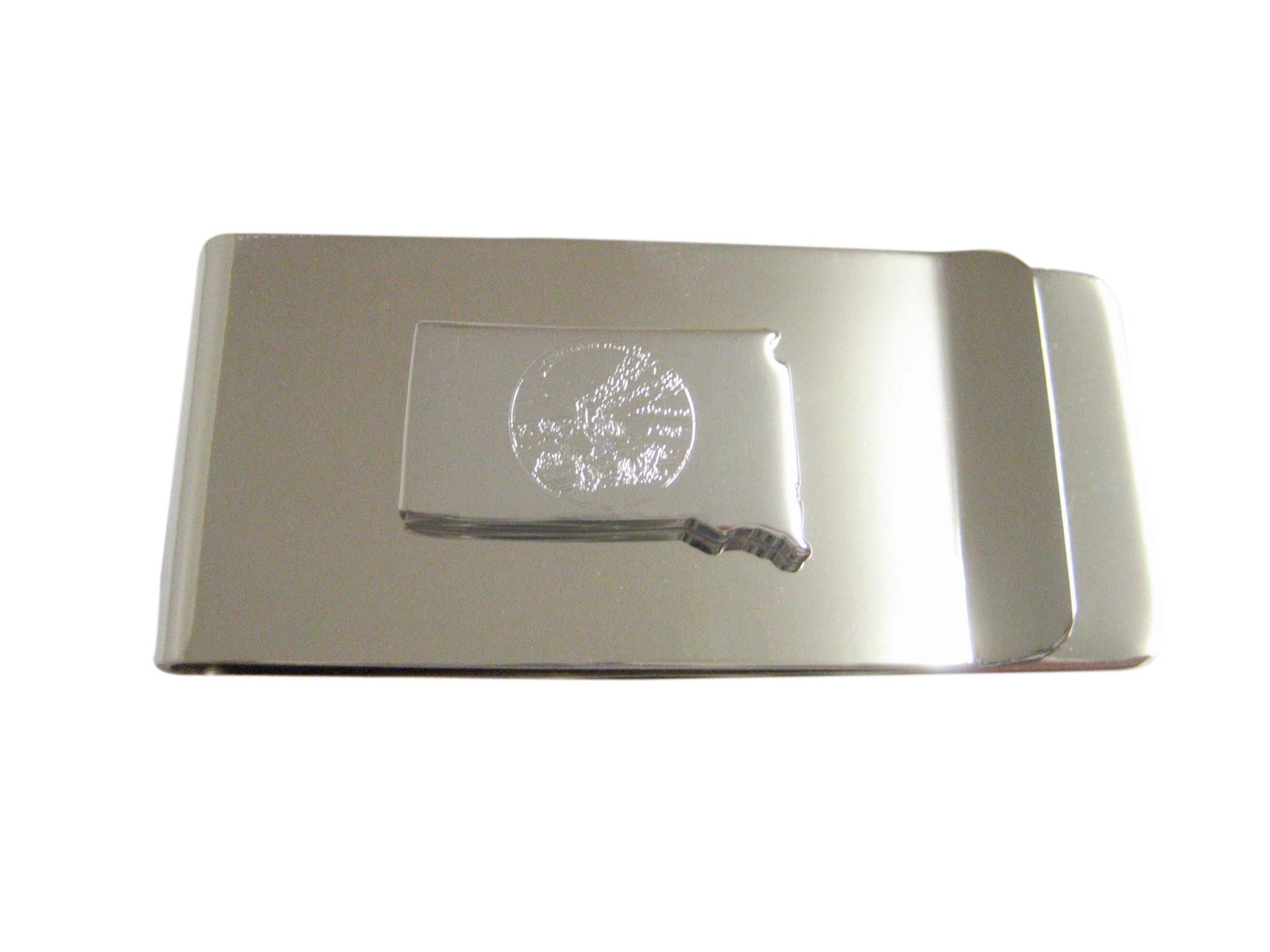 South Dakota Map Shape and Flag Design Money Clip