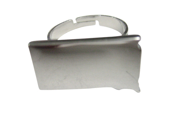 South Dakota State Map Shape Adjustable Size Fashion Ring