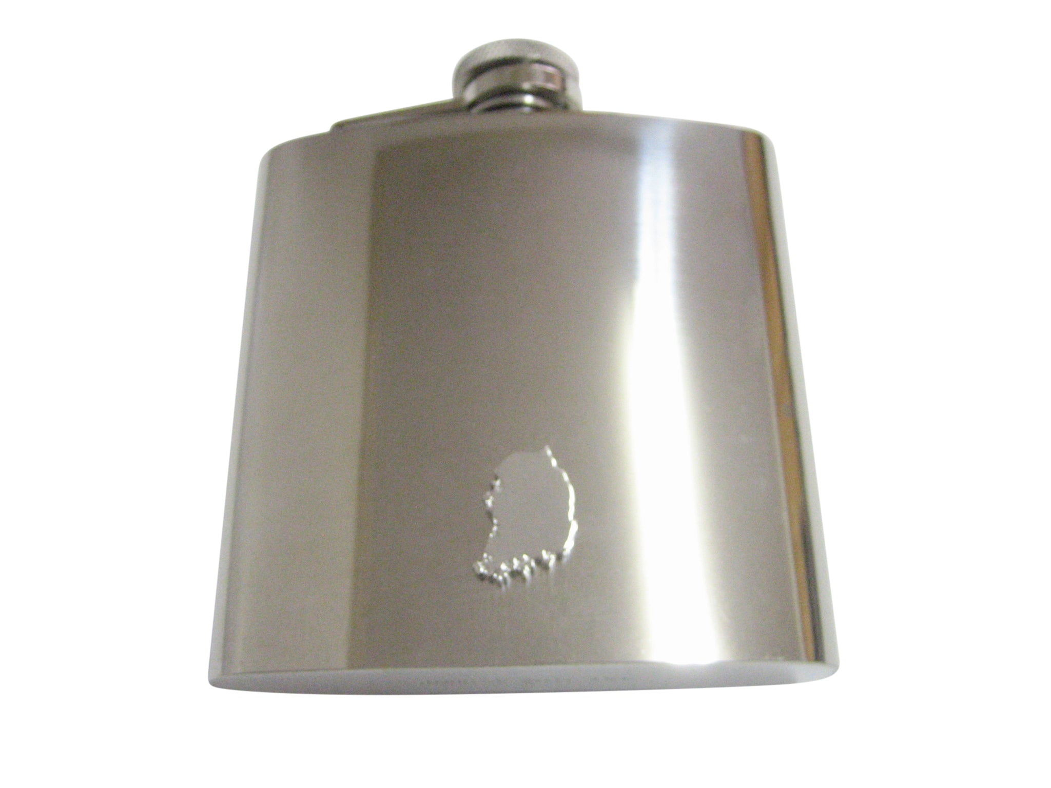 South Korea Map Shape 6 Oz. Stainless Steel Flask