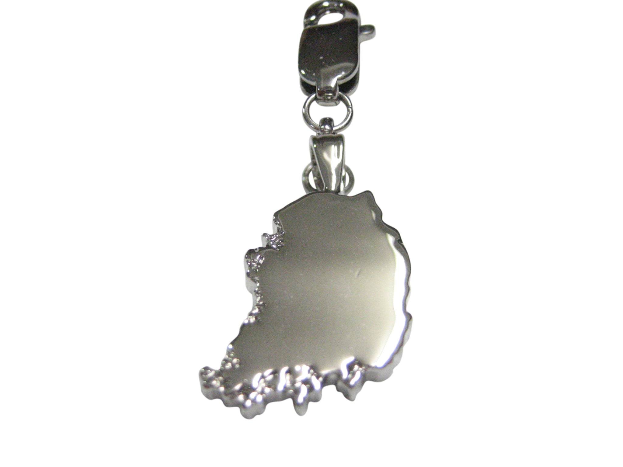 South Korea Map Shape Pendant Zipper Pull Charm