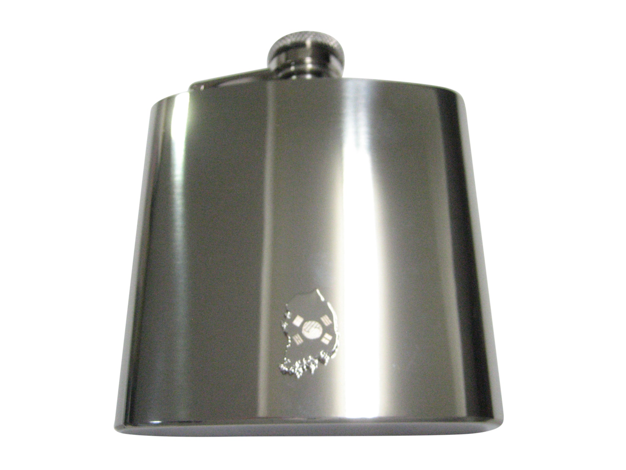 South Korea Map Shape and Flag Design 6oz Flask
