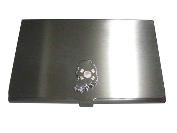 South Korea Map Shape and Flag Design Business Card Holder