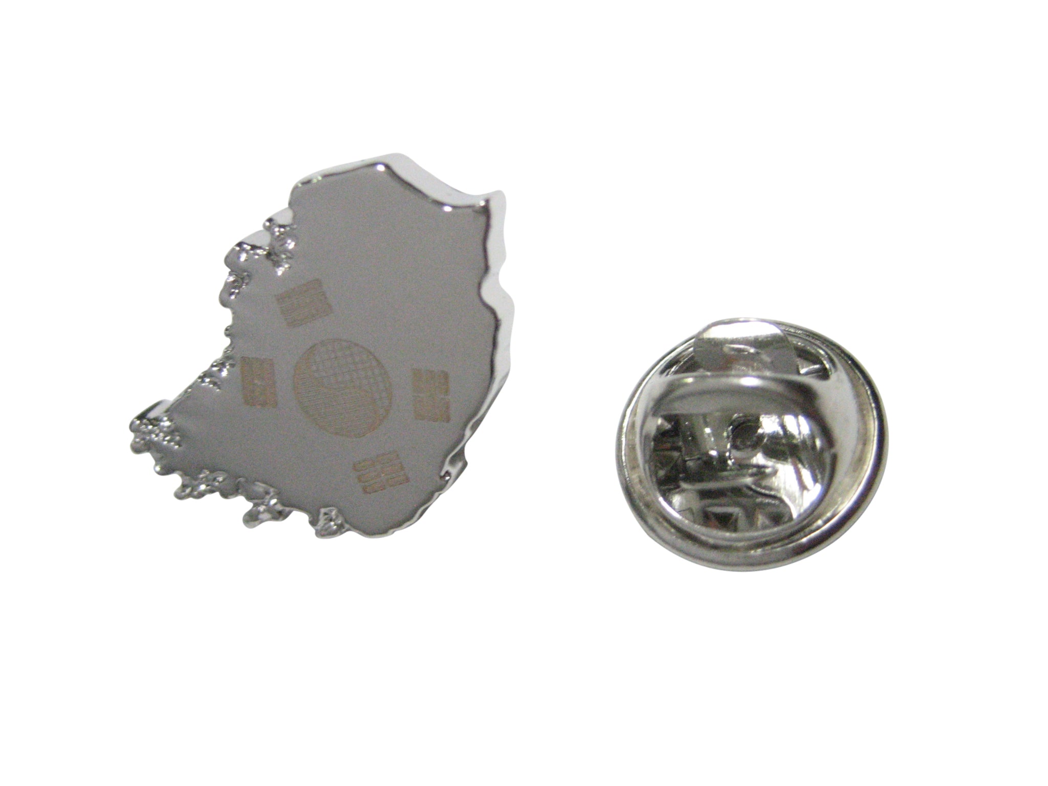 South Korea Map Shape and Flag Design Lapel Pin