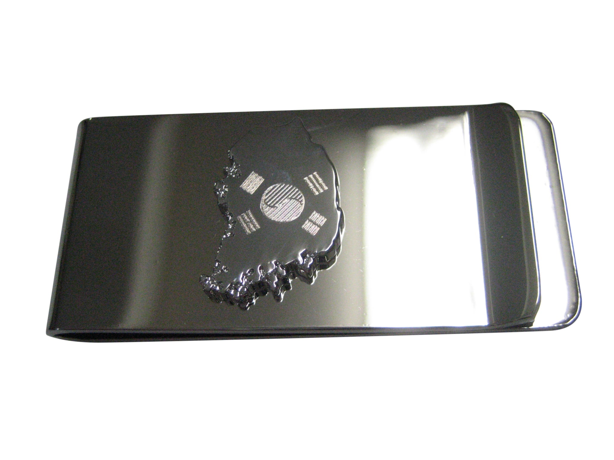 South Korea Map Shape and Flag Design Money Clip