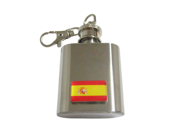 Spain Flag 1 Oz. Stainless Steel Key Chain Flask
