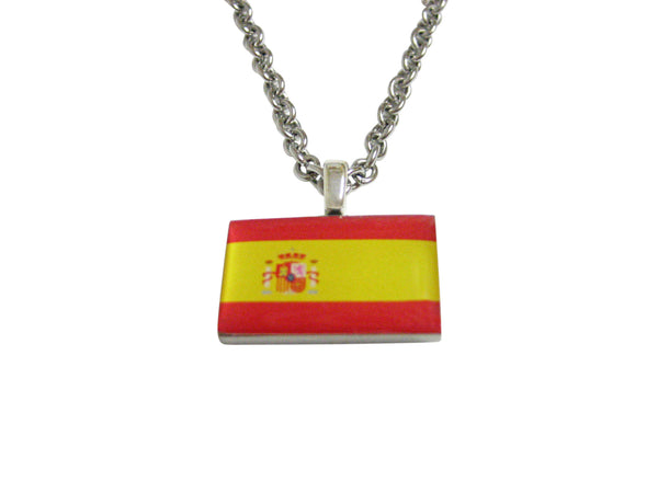 Spain Flag Pendant Necklace