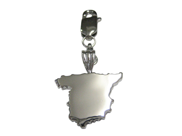 Spain Map Shape Pendant Zipper Pull Charm
