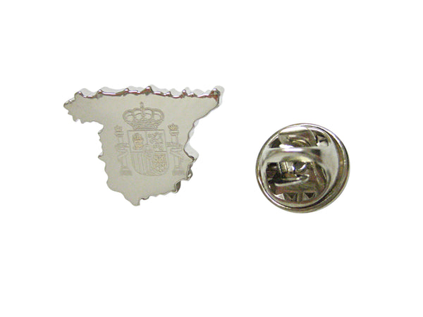 Spain Map Shape and Flag Design Lapel Pin