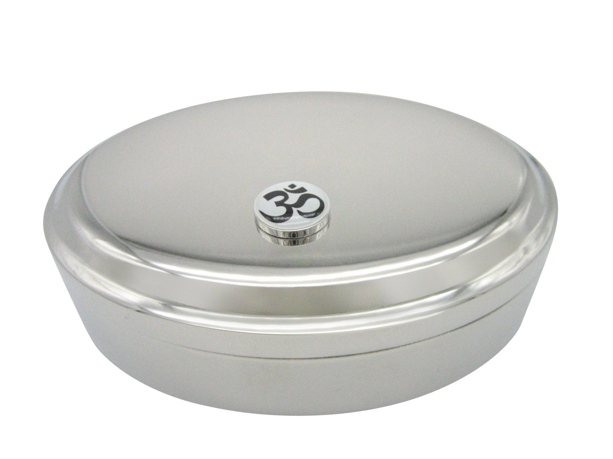 Spiritual Om Mystic Symbol Pendant Oval Trinket Jewelry Box