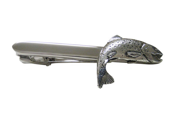Splashing Salmon Fish Tie Clip