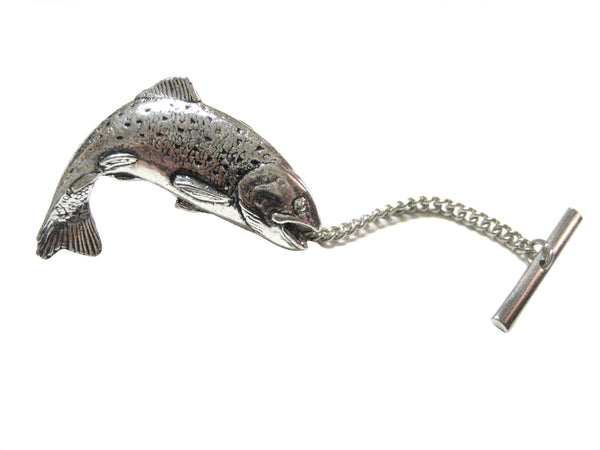 Splashing Salmon Fish Tie Tack