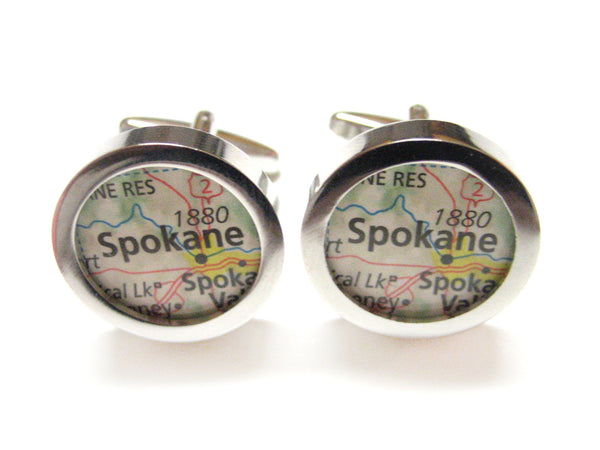 Spokane Washington Map Cufflinks