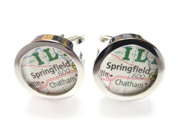 Springfield Illinois Map Cufflinks
