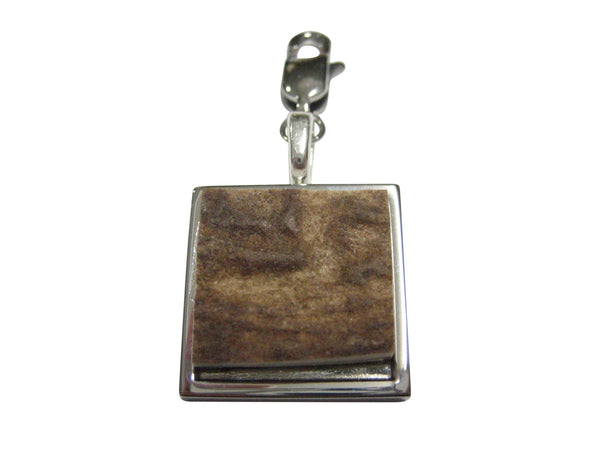 Square Deer Antler Pendant Zipper Pull Charm