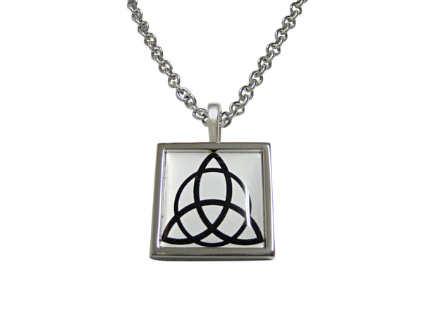 Square Celtic Design Pendant Necklace
