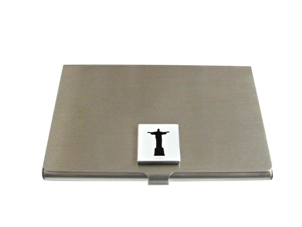 Square Christ The Redeemer Rio Statue Business Card Holder