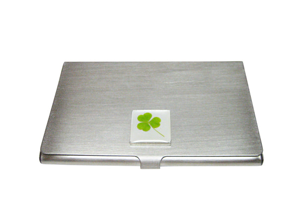 Square Clover Pendant Business Card Holder