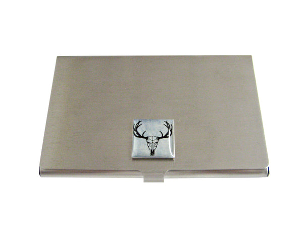 Square Deer Head Skeleton Image Business Card Holder