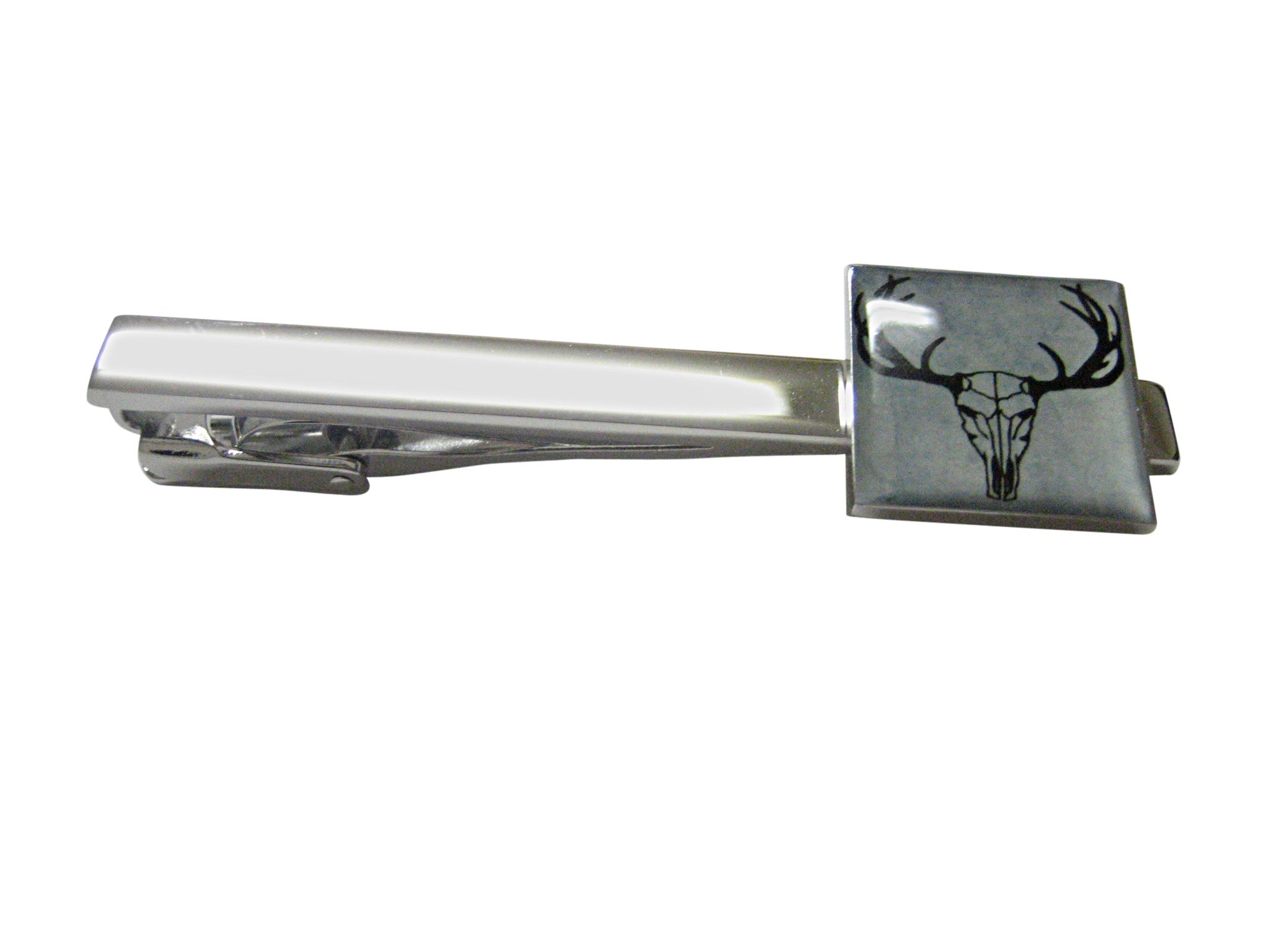 Square Deer Head Skeleton Image Square Tie Clip