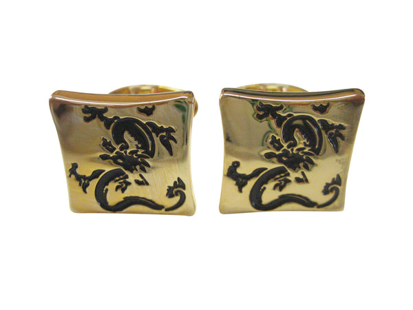 Square Golden Dragon Cufflinks