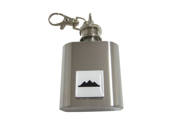 Square Iconic Pyramid 1 Oz. Stainless Steel Key Chain Flask