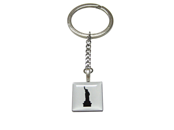 Square Iconic Statue of Liberty Pendant Keychain