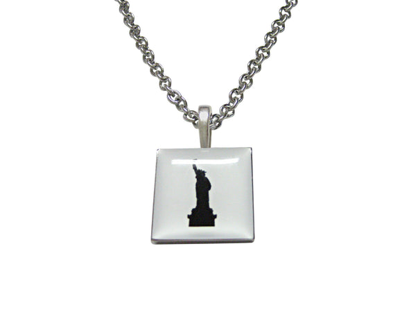 Square Iconic Statue of Liberty Pendant Necklace