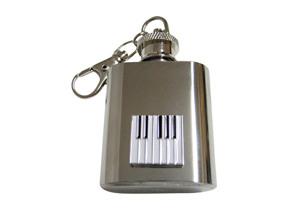 Square Piano Key Design 1 Oz. Stainless Steel Key Chain Flask