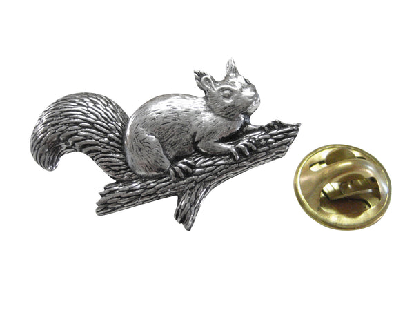Squirrel on Branch Lapel Pin