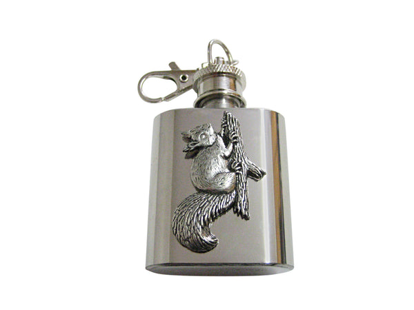 Squirrel on Branch 1 Oz. Stainless Steel Key Chain Flask