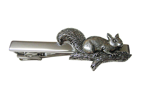 Squirrel on Branch Square Tie Clip