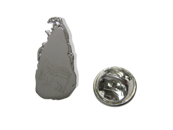 Sri Lanka Map Shape and Flag Design Lapel Pin