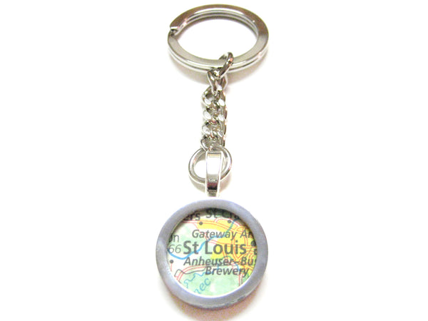 St. Louis Missouri Map Pendant Keychain