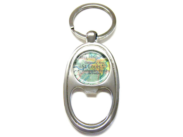 St. Louis Missouri Map Bottle Opener Key Chain