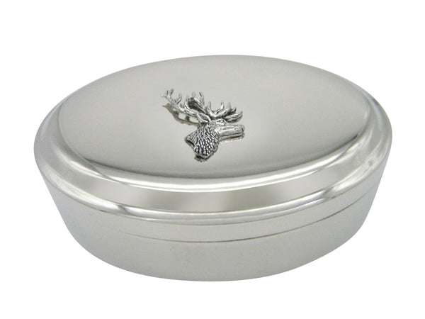 Stag Deer Head Pendant Oval Trinket Jewelry Box