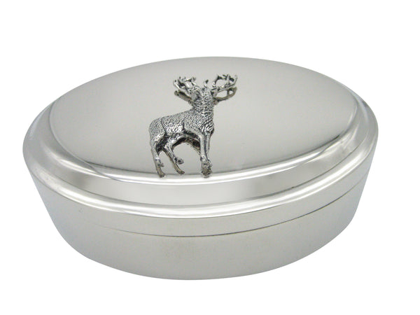 Stag Deer Pendant Oval Trinket Jewelry Box