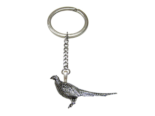 Standing Pheasant Bird Pendant Keychain