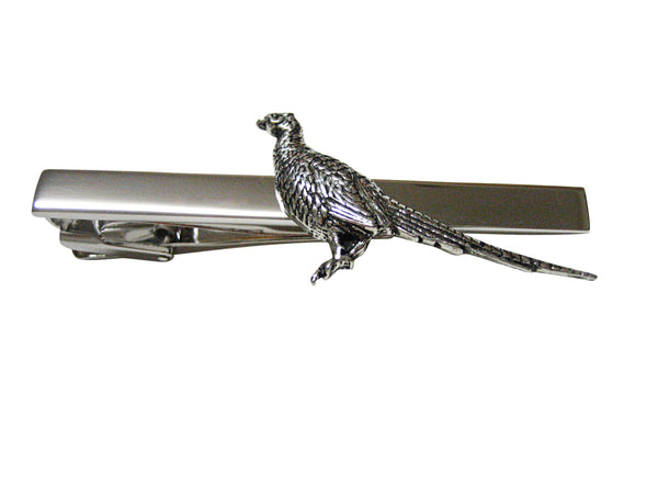 Standing Pheasant Bird Square Tie Clip